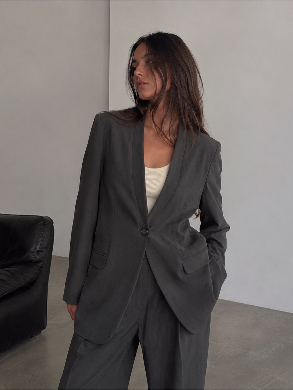Emporio Armani Brown Taupe Wool Career Office Blazer